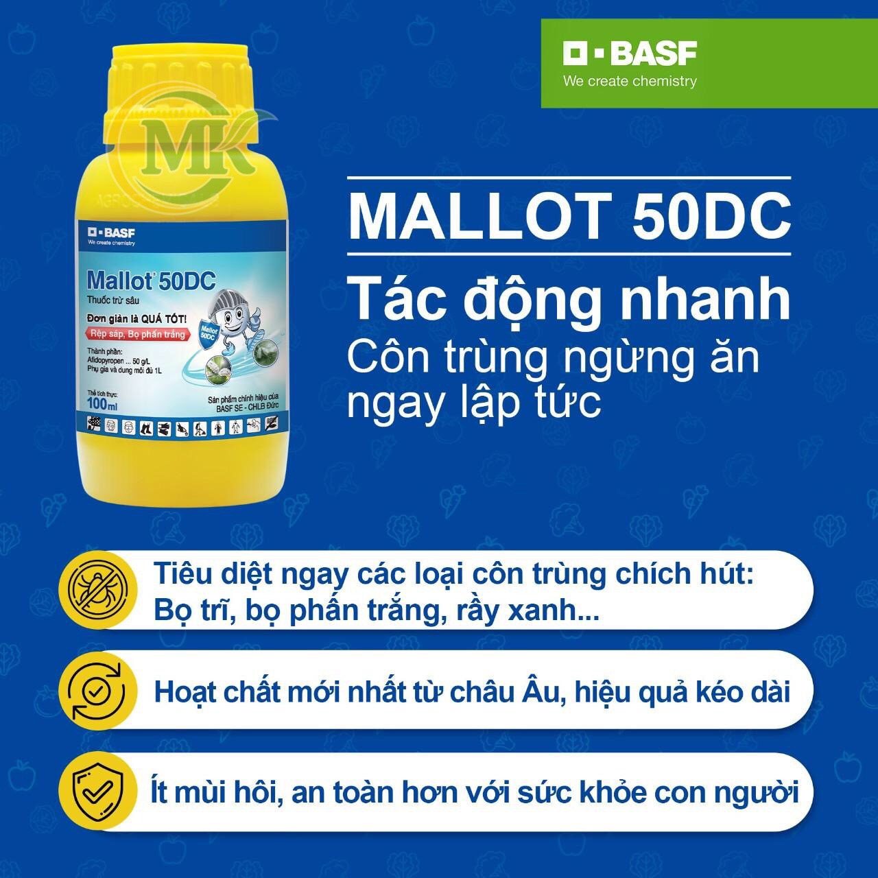 Thuốc trừ sâu sinh học Mallot 50DC - Chai 250ml